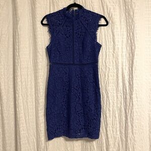 Bardot | Blue lace sheath dress - US4